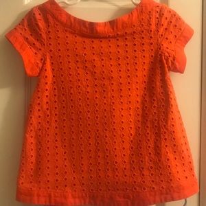 Orange top & white Janie & Jack pants